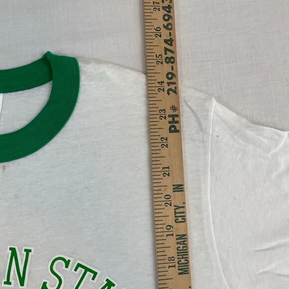 Vintage Michigan State Spartans Ringer T-Shirt size M Hanes USA - Picture 7 of 9